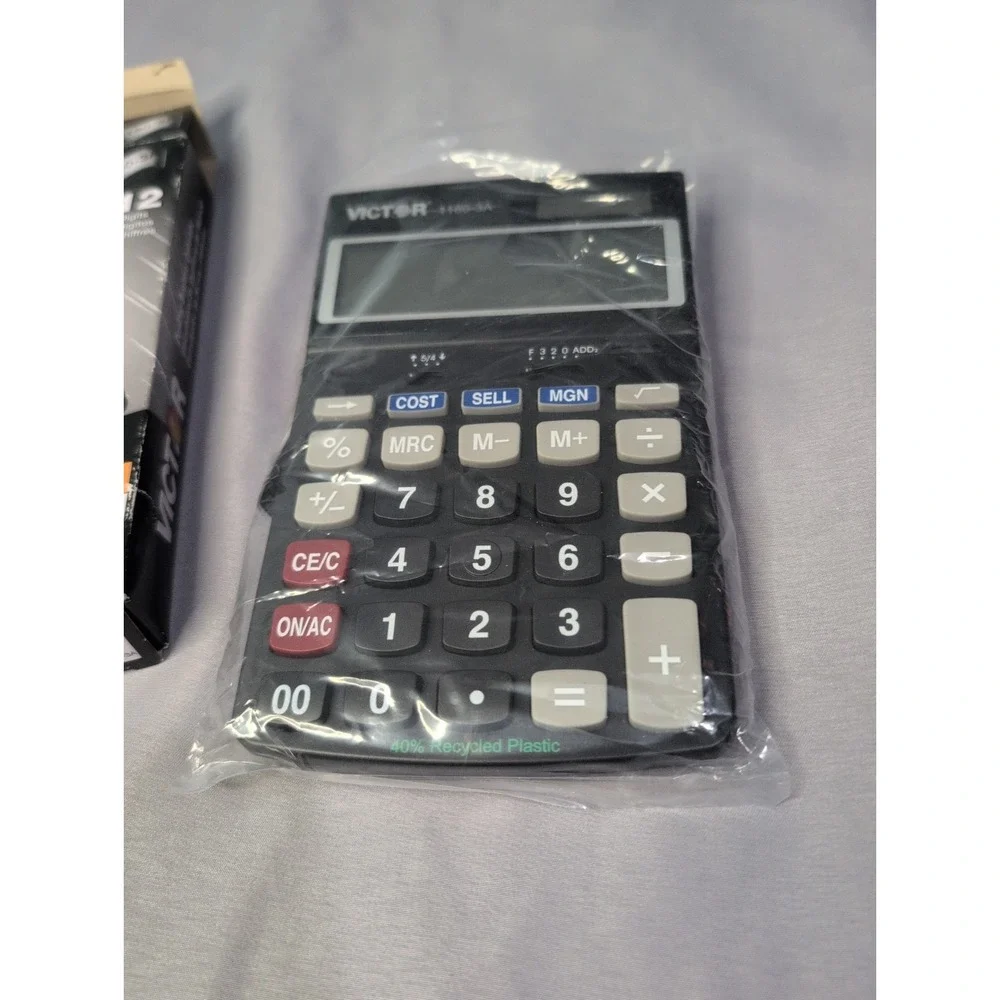 Victor 11803A Business Calculator 12-Digit LCD Solar Battery‎ Black